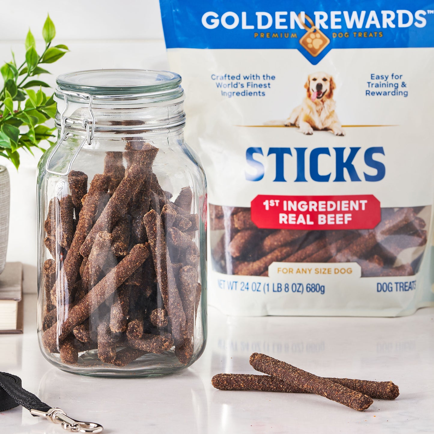 Dry Beef Stick Dog Treats, 24 Oz Bag
