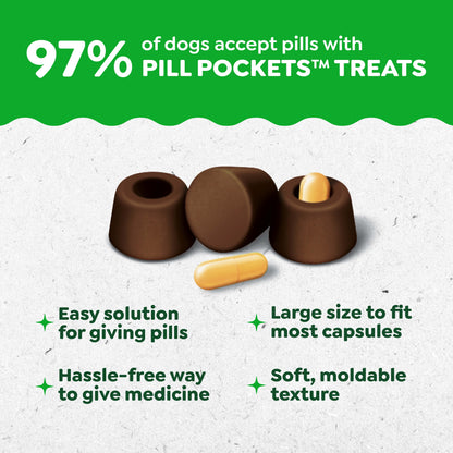 Pill Pockets for Dogs Hickory Smoke Large, Capsule Size Soft Dog Treats, 7.9 Oz (30 Pk)