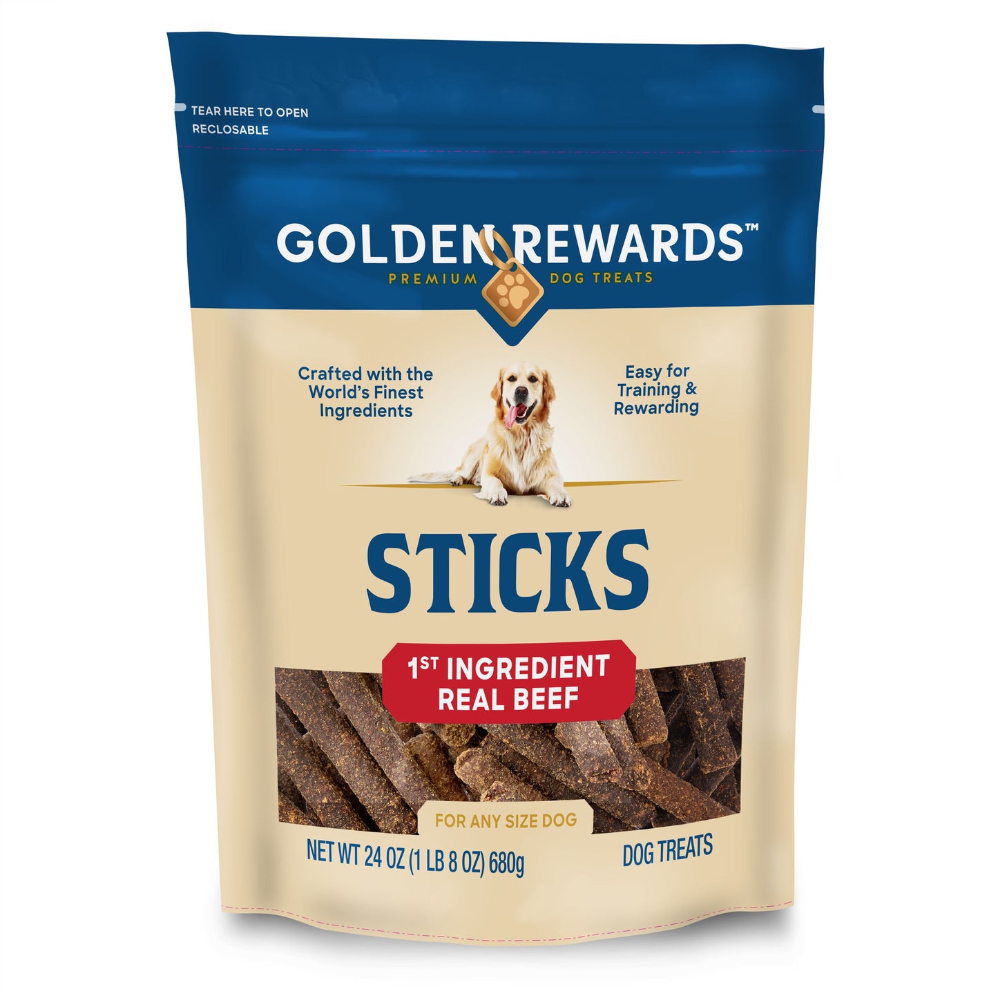 Dry Beef Stick Dog Treats, 24 Oz Bag
