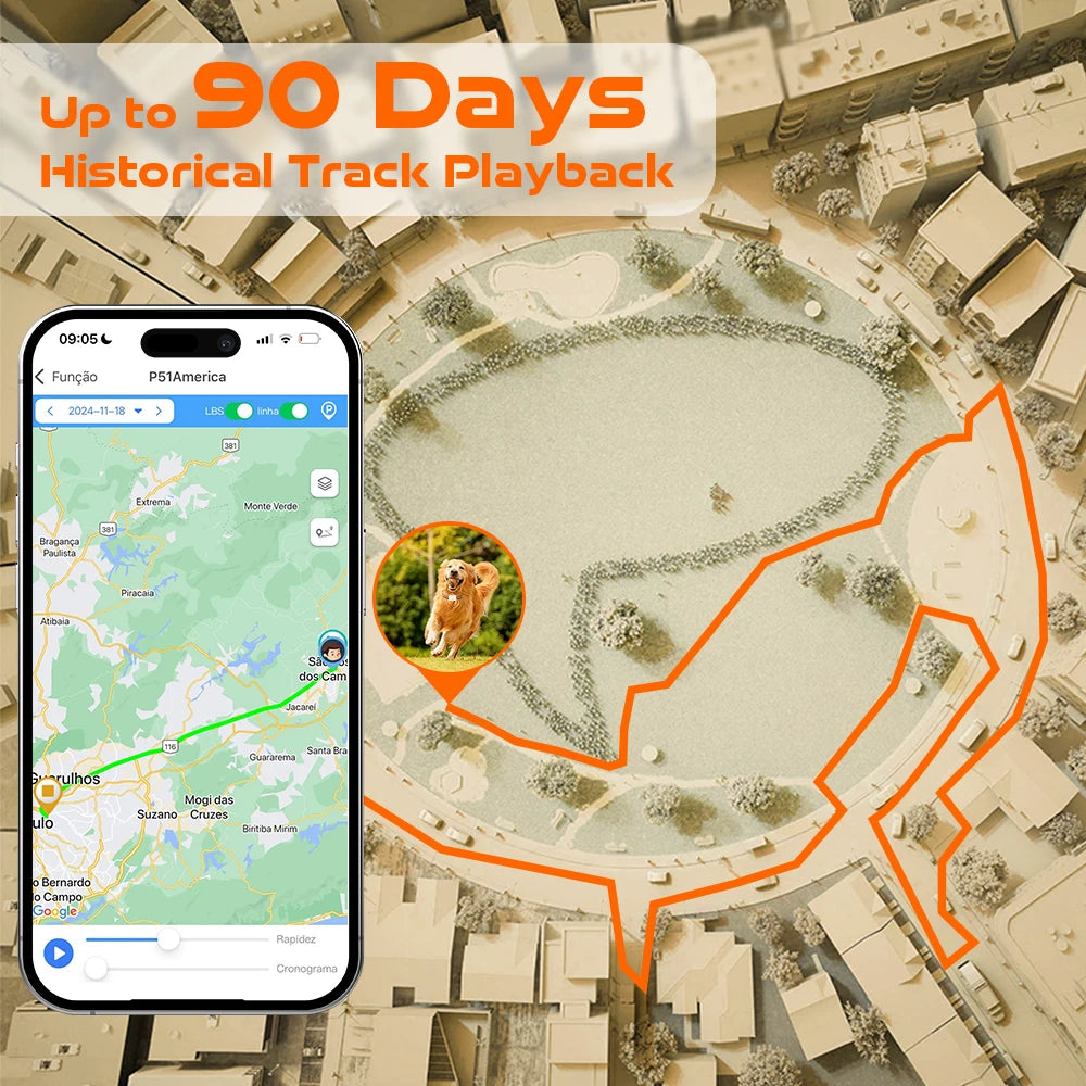 4G Dog GPS Tracker Smart Collar for Pets Dogs Cats No Monthly Fee No Subscription No Hidden Fees Anti-Lost Alarm & Geo-Fence