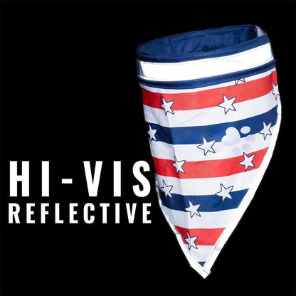 4Th of July Bandana for Large and Small Pets. Reflective Accessories for Walking Camping and off Leash Exploration 2 Pack. (Medium)