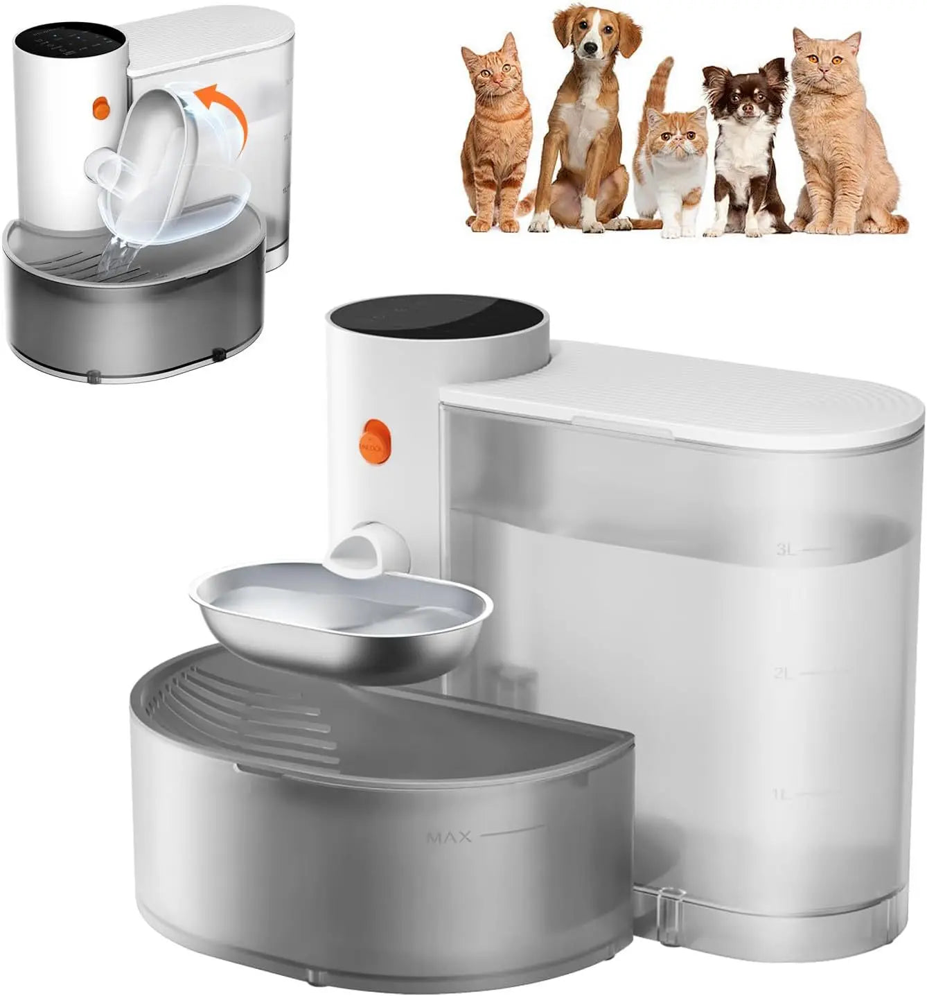 1Pcs Dog and Cat Drinking Fountain Pour-Type Automatic Pet Water Dispensers Rechargeable Automatic Pet Water Fountains Safe
