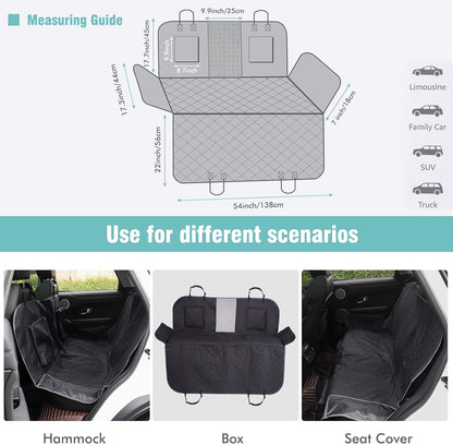 Dog Car Seat Cover,Waterproof Dog Back Seat Covers,Durable Scratch Proof Nonslip, Protector for Pet Back Seat Cover,Car-Accessories, Backseat Pet Hammock